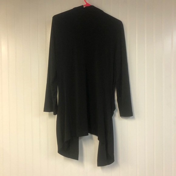 Chico’s Black Open Front Cardigan Ruched Sides Size 1 Small - Picture 4 of 4
